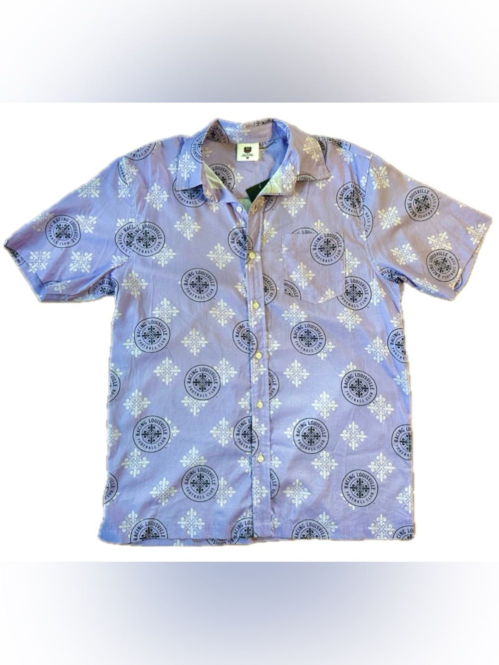 Racing Louisville FC Lavender Button Up Shirt Mens Medium NWT NWSL Womens Soccer